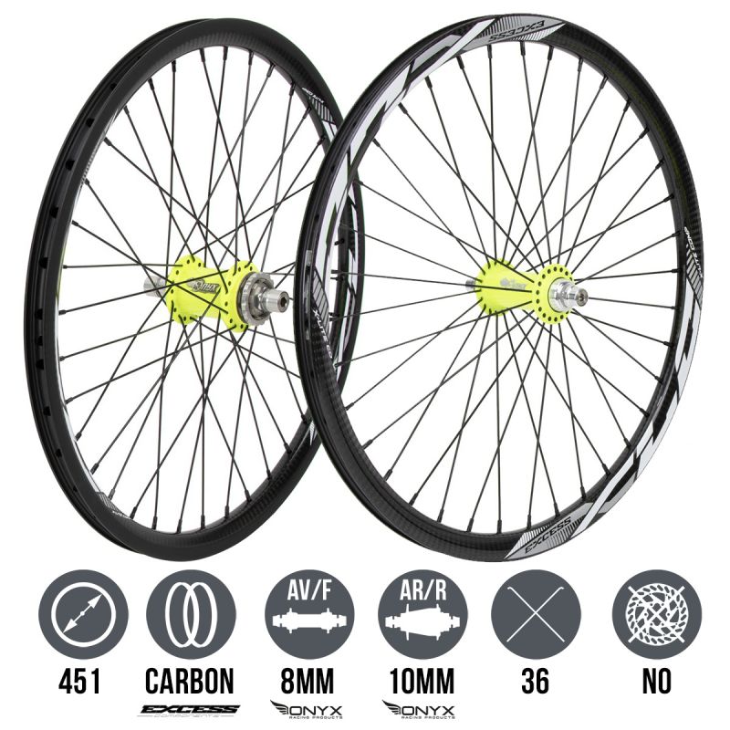 EXCESS XLC carbon 451 - Onyx Solid 8 - Onyx Pro 10 Wheelset