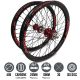 Roues IKON Carbon 406  - ONYX Helix 20 - Ultra ISO 10 Noir-Rouge