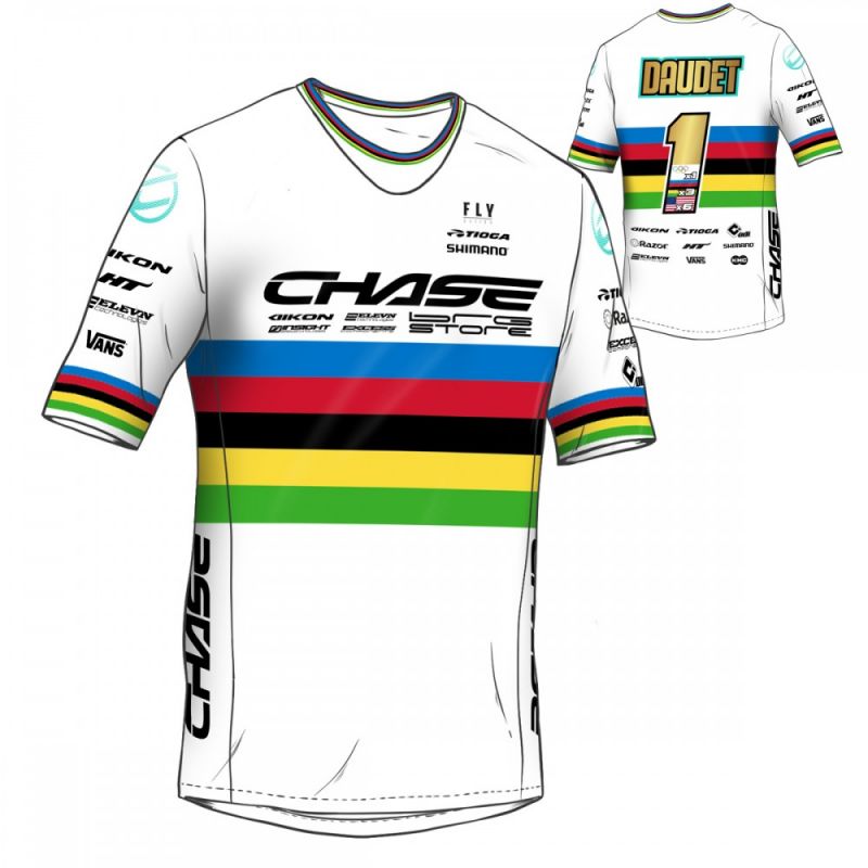 MAILLOT MANCHES COURTES CHAMPION DU MONDE JORIS DAUDET REPLICA 2024